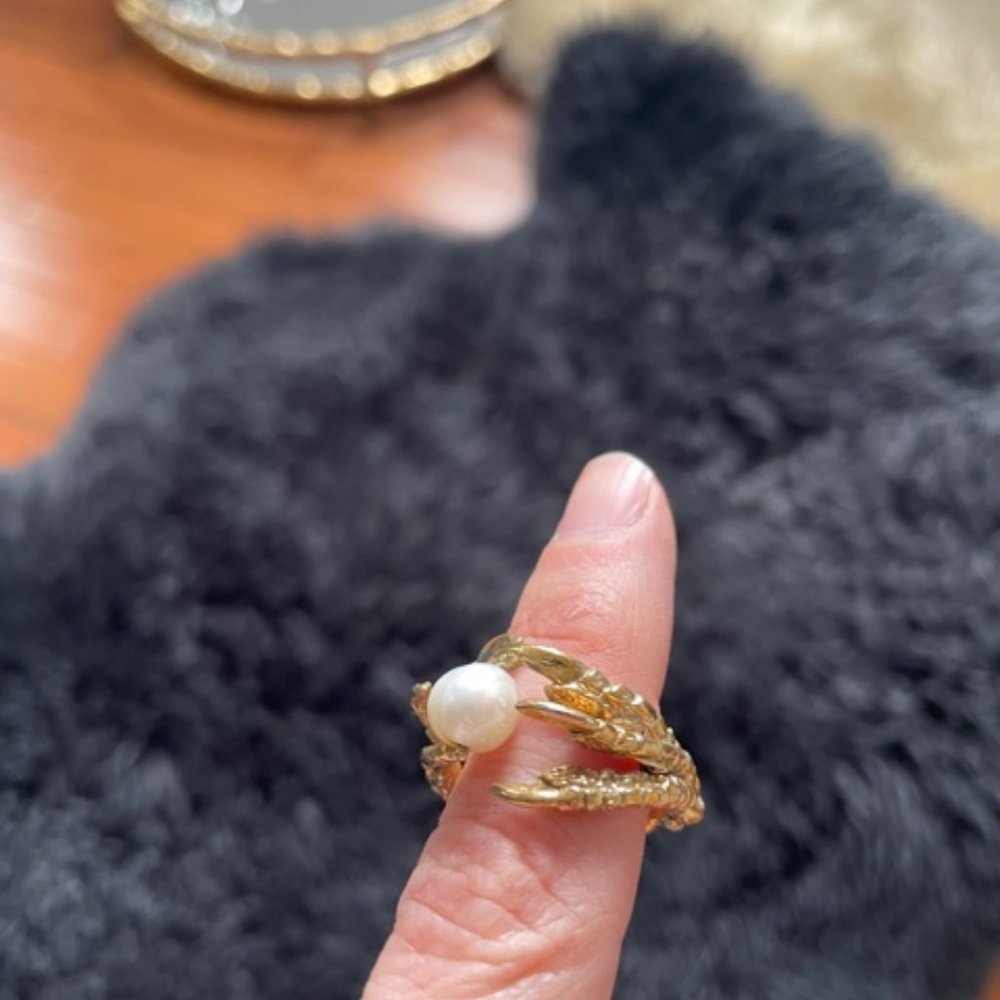 Tessa Metcalfe Homage Claw and Pearl Ring